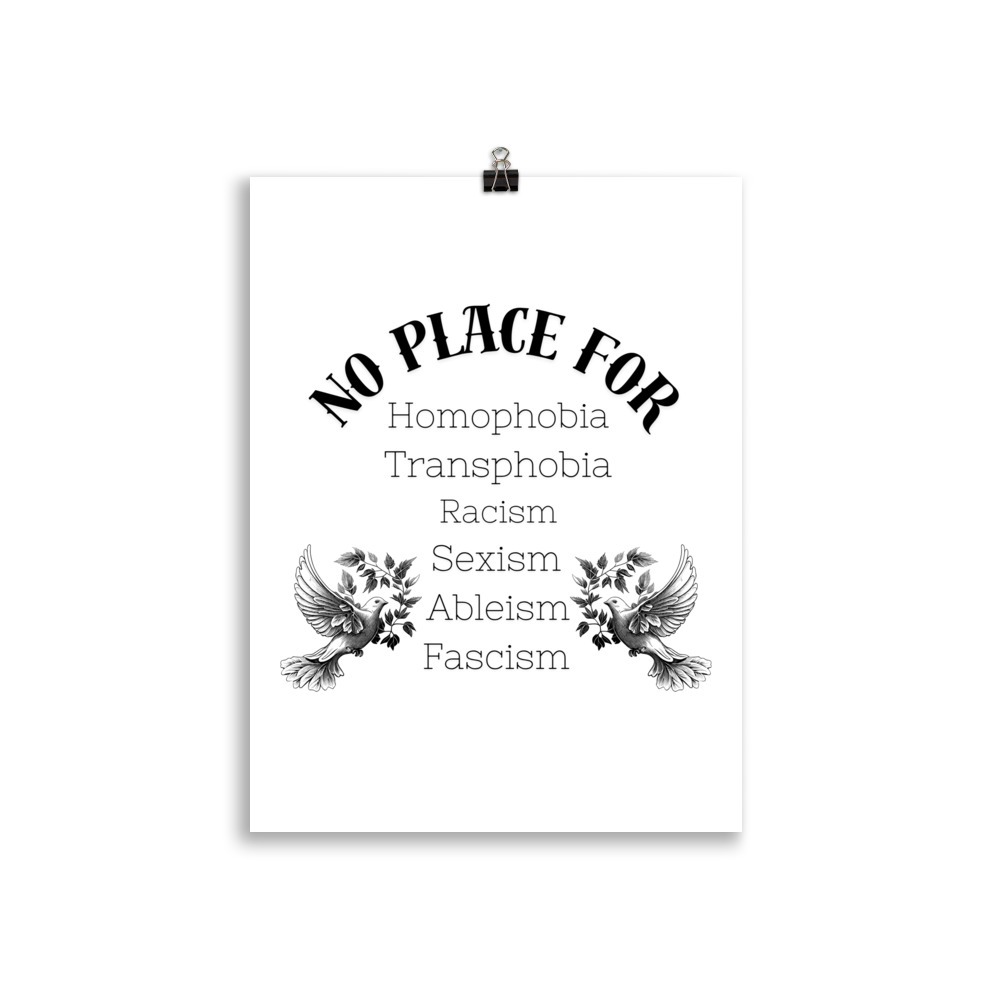 No Place For (Schwarze Schrift) | Frontprint | Enhanced Matte Poster 30x40cm