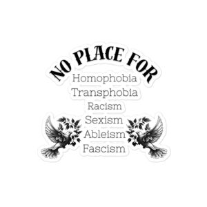 No Place For (Schwarze Schrift) | Frontprint | Kiss-Cut Sticker