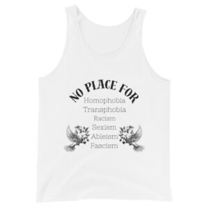 No Place For (Schwarze Schrift) | Frontprint | Men's Tank Top | Bella + Canvas 3480