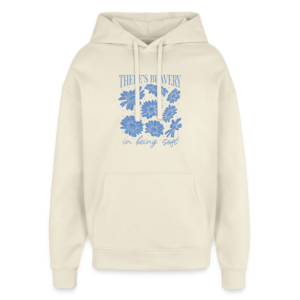 Flower Bravery | Backprint | Oversized Hoodie Baumwolle