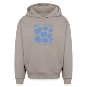 Flower Bravery | Frontprint | Oversized Heavy Hoodie
