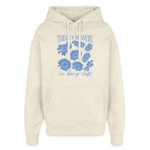 Flower Bravery | Frontprint | Oversized Hoodie Baumwolle