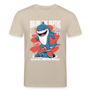Ruling Shark | Frontprint | Fitted T-Shirt Baumwolle
