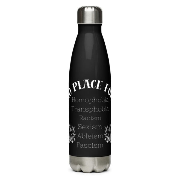 No Place For (Weiße Schrift) | Frontprint | Stainless Steel Water Bottle