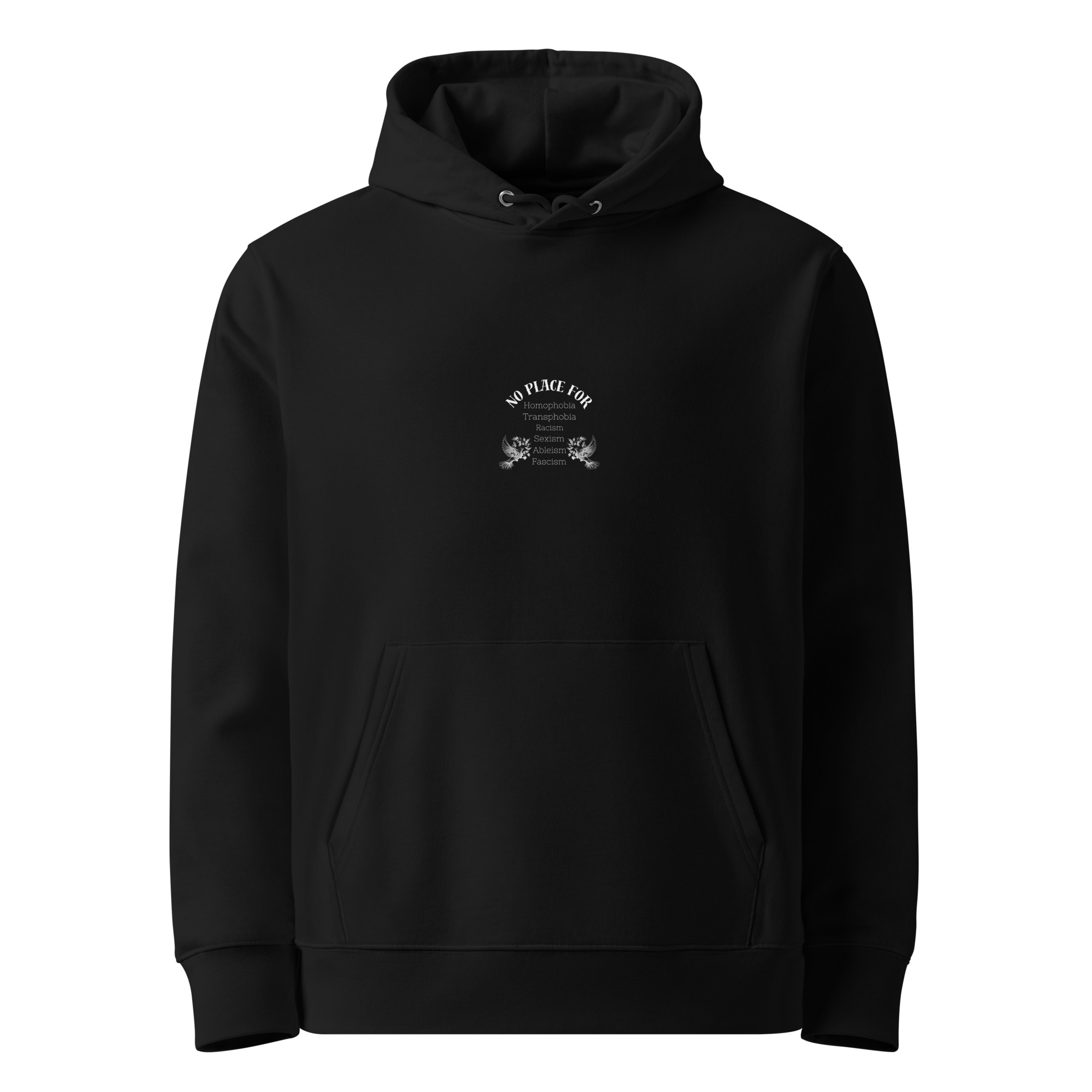 No Place For (Weiße Schrift) | Backprint | Eco Cruiser 2.0 Hoodie