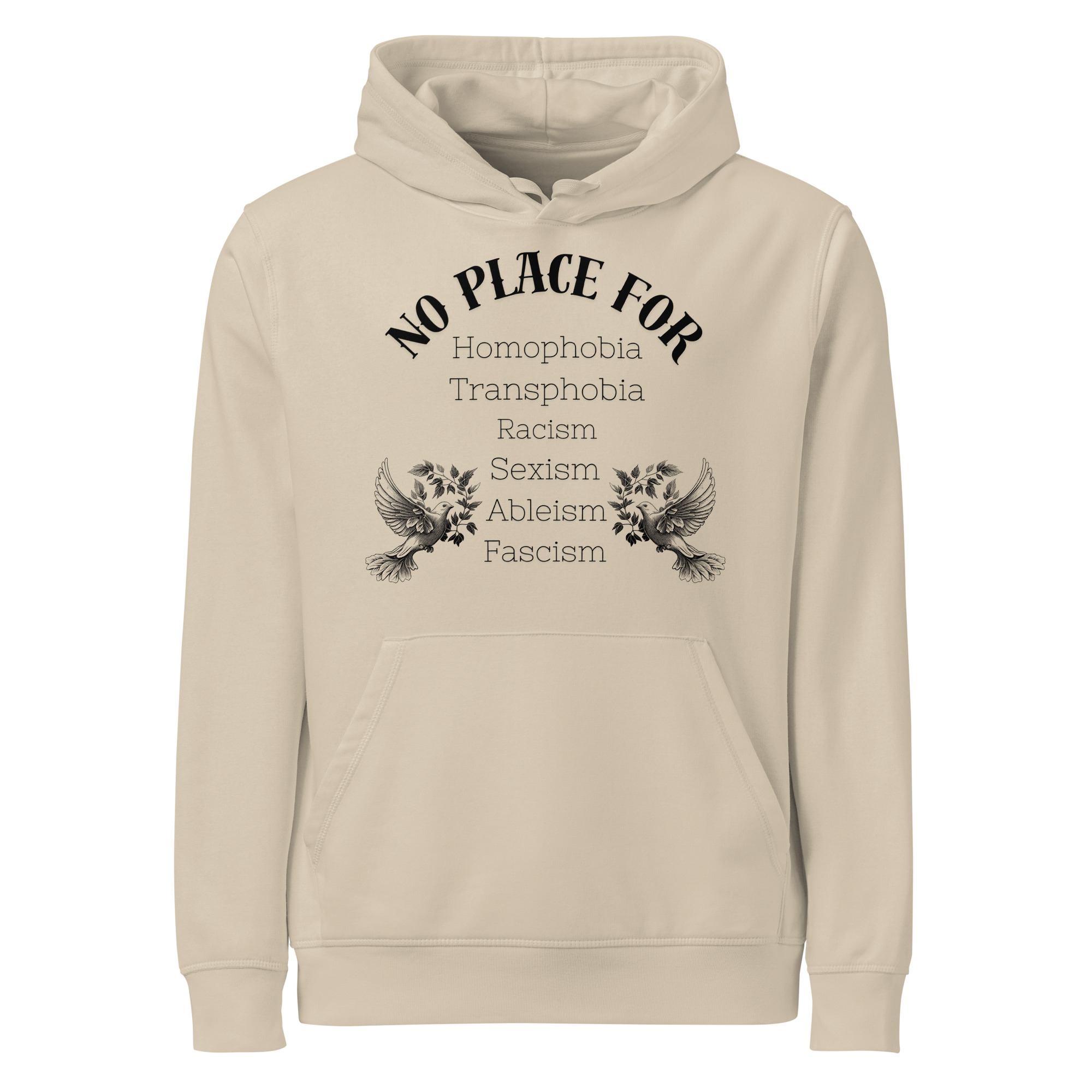 No Place For (Schwarze Schrift) | Frontprint | Drummer 2.0 Hoodie