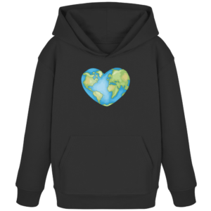 „Love The Earth Design“ Front Print – Kids Organic Hoodie
