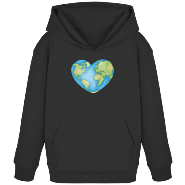 "Love The Earth Design" Front Print - Kids Organic Hoodie