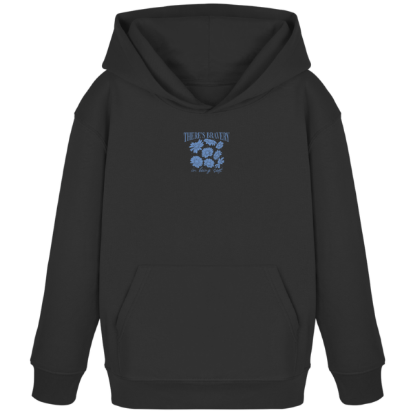 "There´s Bravery In Being Soft" Back Print - Kids Organic Hoodie