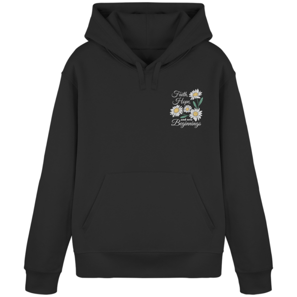 "Faith Hope and New Beginnings" Back Print - Organic Basic Hoodie
