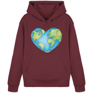 „Love The Earth Design“ Front Print – Organic Basic Hoodie