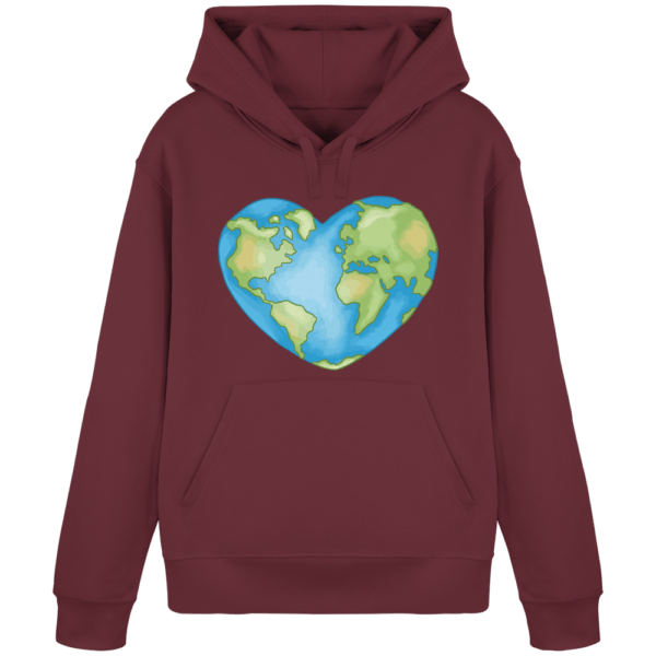 "Love The Earth Design" Front Print - Organic Basic Hoodie