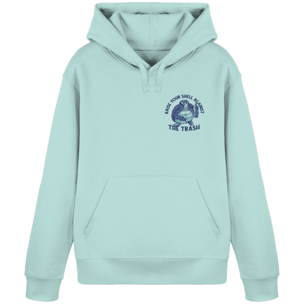 "Raise Your Shell Against The Trash" Back Print - Organic Basic Hoodie