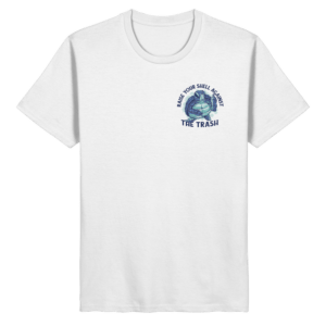 „Raise Your Shell Against The Trash“ Back Print – Organic Basic Shirt