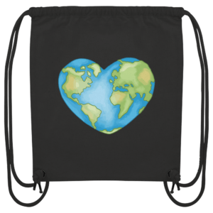 „Love The Earth Design“ Front Print – Organic Gym-Bag