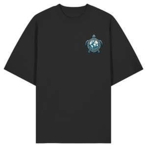 „Love Turtles“ Back Print – Organic Oversize Shirt