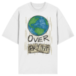 "Earth Over Profit" Front Print - Organic Oversize Shirt