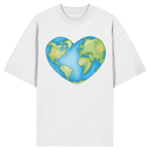 "Love The Earth Design" Front Print - Organic Oversize Shirt