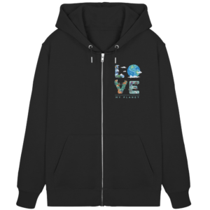 „Love Earth (My Planet)“ Front Print – Organic Zipper