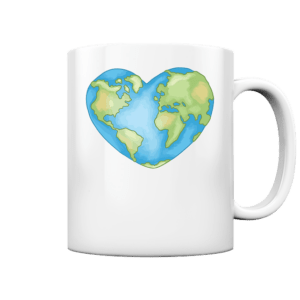 „Love The Earth Design“ Front Print – Tasse glossy
