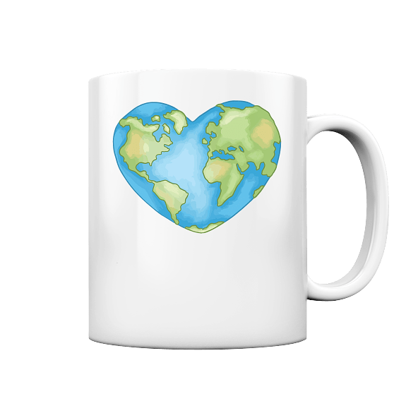 "Love The Earth Design" Front Print - Tasse glossy