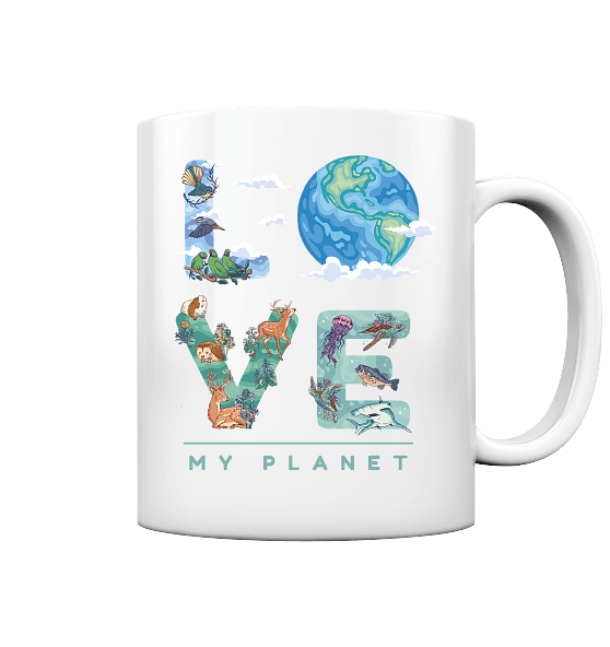 "Love Earth (My Planet)" Front Print - Tasse glossy