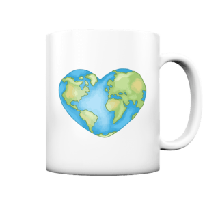 „Love The Earth Design“ Front Print – Tasse matt