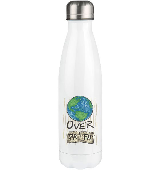 "Earth Over Profit" Front Print - Thermoflasche 500ml