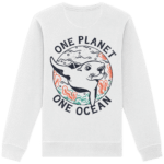 "One Planet One Ocean" Back Print - Organic Basic Unisex Sweatshirt
