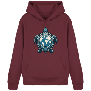 "Love Turtles" Front Print White - Organic Basic Hoodie