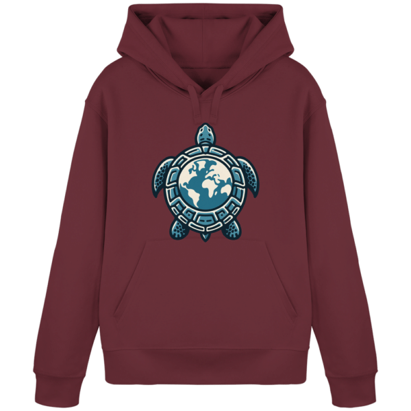 "Love Turtles" Front Print White - Organic Basic Hoodie