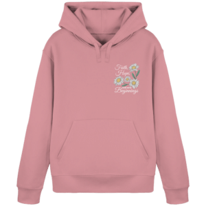 "Faith Hope and New Beginnings" Back Print - Organic Basic Hoodie
