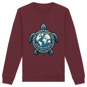 "Love Turtles" Front Print White - Organic Basic Unisex Sweatshirt