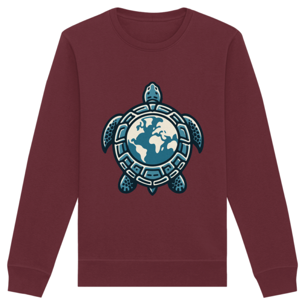 "Love Turtles" Front Print White - Organic Basic Unisex Sweatshirt