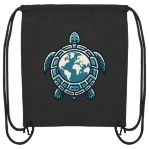 "Love Turtles" Front Print White - Organic Gym-Bag