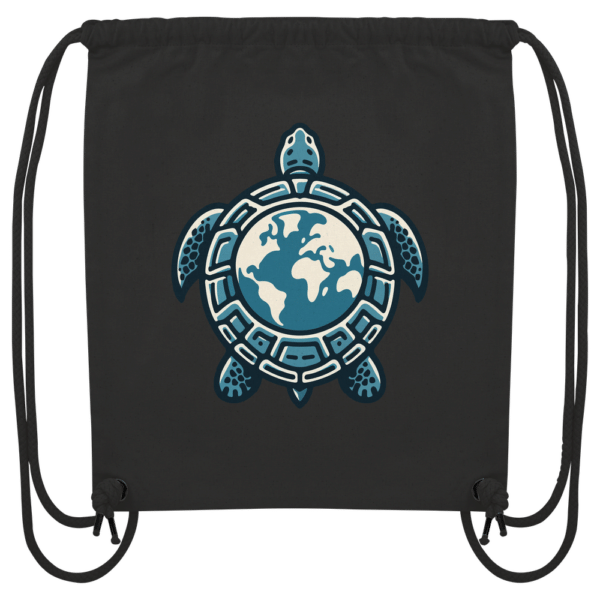 "Love Turtles" Front Print White - Organic Gym-Bag