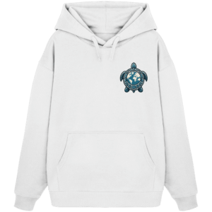 "Love Turtles" Back Print - Organic Oversize Hoodie