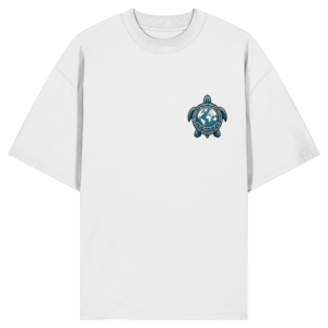 "Love Turtles" Back Print - Organic Oversize Shirt