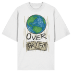 "Earth Over Profit" Front Print - Organic Oversize Shirt
