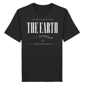 Save the Earth Organic Shirt in Schwarz, Vorderseite