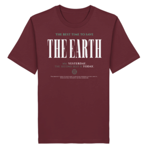 Save the Earth Organic Shirt in Burgund, Vorderseite