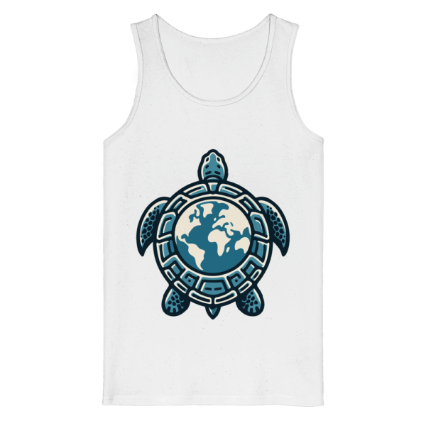 "Love Turtles" Front Print White - Organic Tank Top