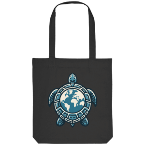 "Love Turtles" Front Print White - Organic Tote-Bag