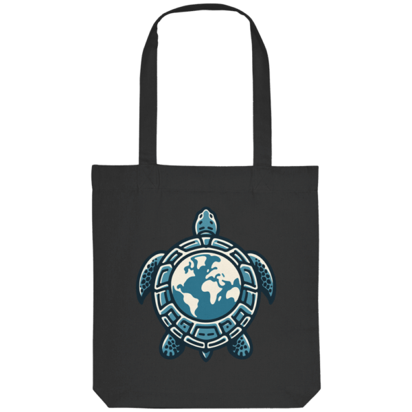 "Love Turtles" Front Print White - Organic Tote-Bag