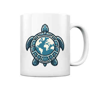 "Love Turtles" Front Print White - Tasse glossy