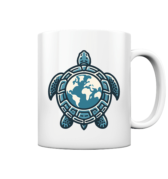 "Love Turtles" Front Print White - Tasse glossy