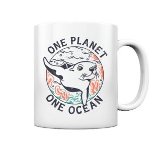 One Planet One Ocean Front Print Tasse glossy, Vorderseite