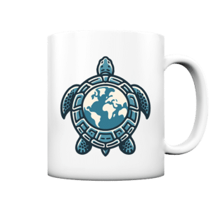 "Love Turtles" Front Print White - Tasse matt