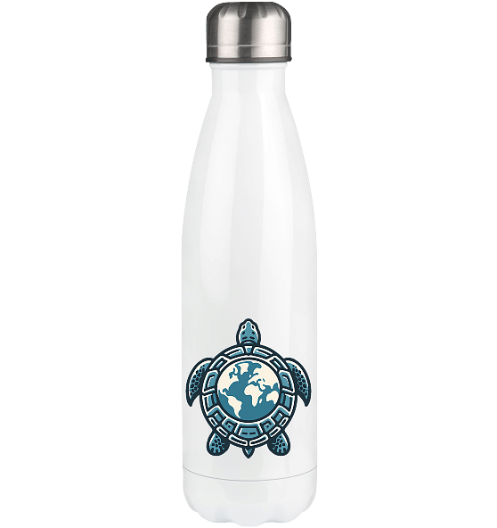 "Love Turtles" Front Print White - Thermoflasche 500ml